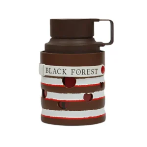 Botella Armaf Odyssey Black Forest, un pastel de chocolate con cereza